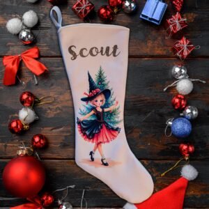 Personalized Christmas Stocking –Custom Name & Design with Optional Dedication – Soft, Elegant, Perfect for Holiday Surprises